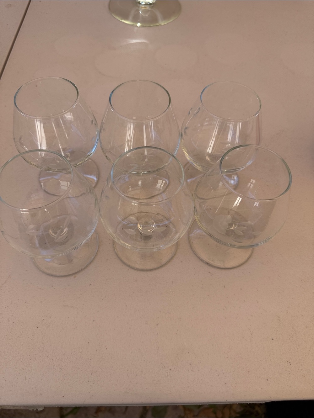Princess house Brandy glasses Set of 6 Clear Brandy Snifter Glasses